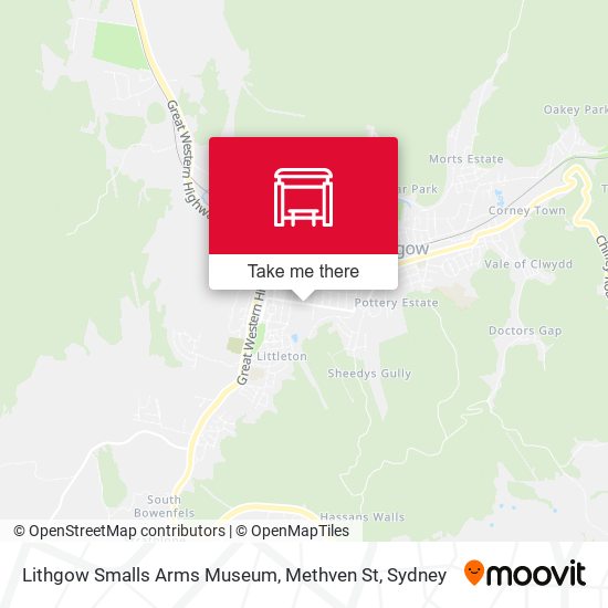 Lithgow Smalls Arms Museum, Methven St map