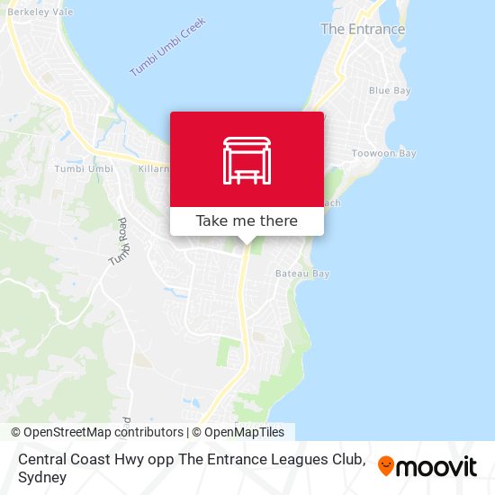 Mapa Central Coast Hwy opp The Entrance Leagues Club