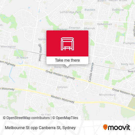 Melbourne St opp Canberra St map