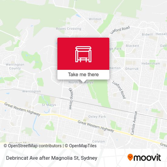 Debrincat Ave after Magnolia St map