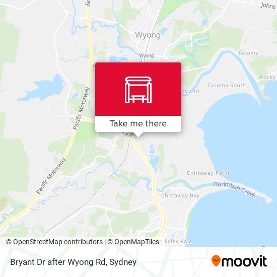 Bryant Dr after Wyong Rd map