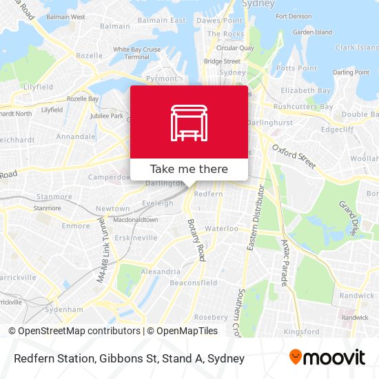 Redfern Station, Gibbons St, Stand A map