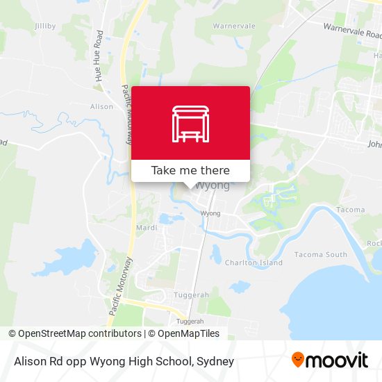 Alison Rd opp Wyong High School map