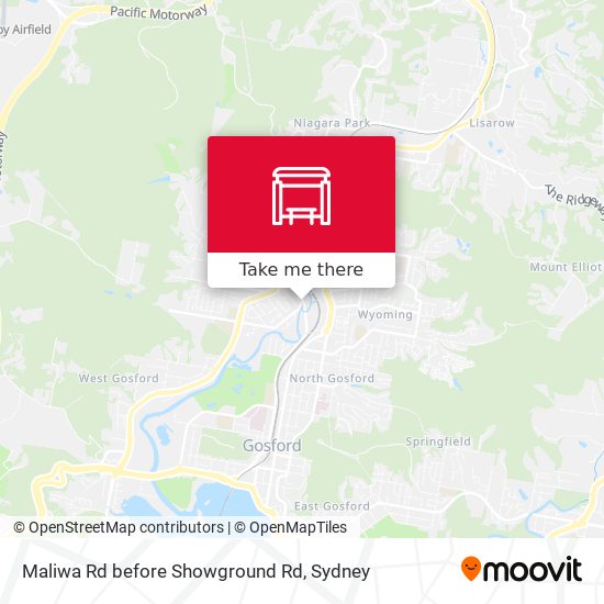 Maliwa Rd before Showground Rd map