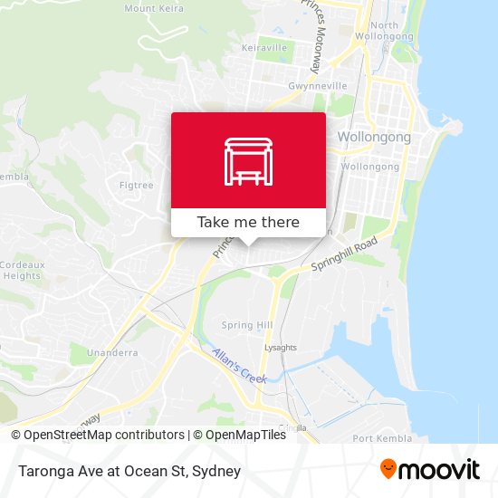 Taronga Ave at Ocean St map