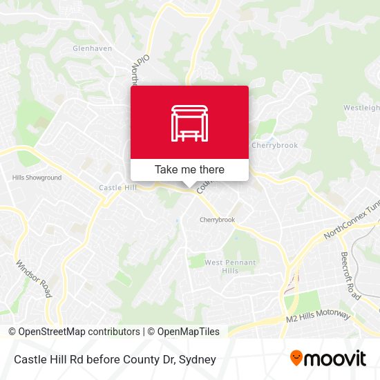 Castle Hill Rd before County Dr map