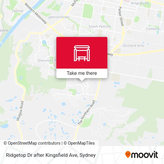 Ridgetop Dr after Kingsfield Ave map