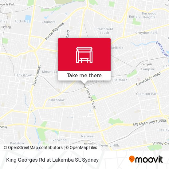 King Georges Rd at Lakemba St map