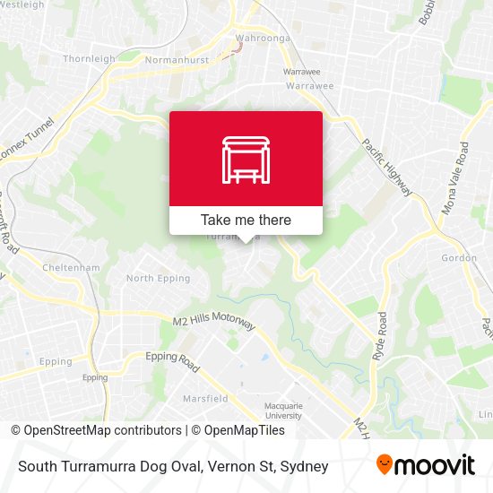 South Turramurra Dog Oval, Vernon St map