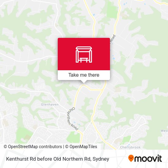 Kenthurst Rd before Old Northern Rd map