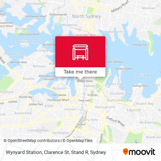 Wynyard Station, Clarence St, Stand R map