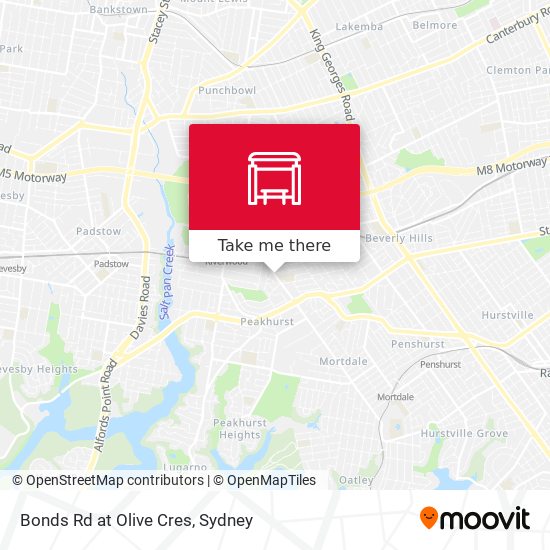 Bonds Rd at Olive Cres map