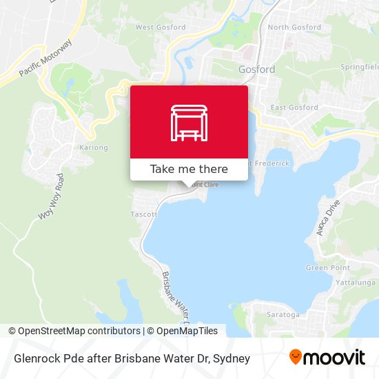 Glenrock Pde after Brisbane Water Dr map