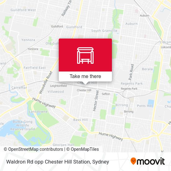 Waldron Rd opp Chester Hill Station map