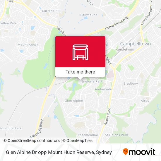 Glen Alpine Dr opp Mount Huon Reserve map