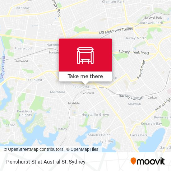 Penshurst St at Austral St map