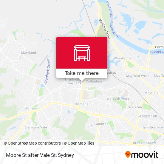 Moore St after Vale St map