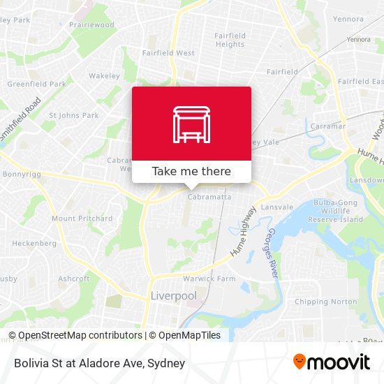 Bolivia St at Aladore Ave map