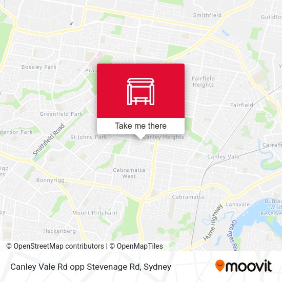 Canley Vale Rd opp Stevenage Rd map