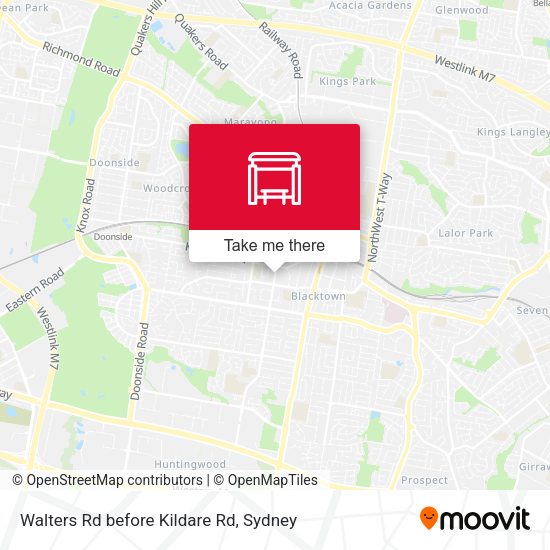 Walters Rd before Kildare Rd map