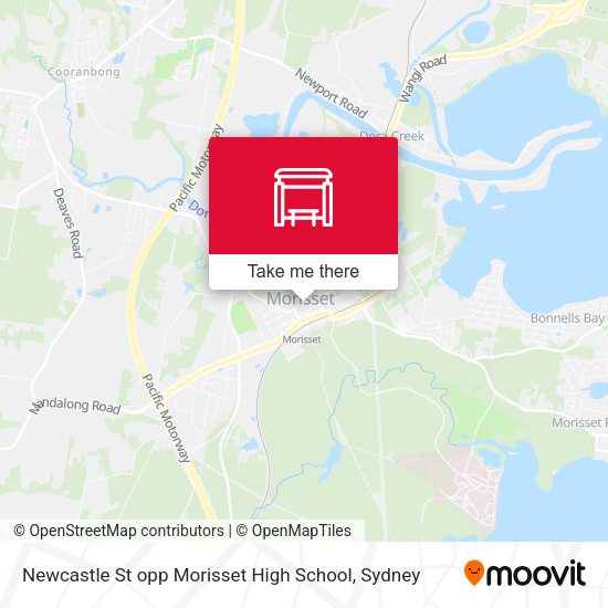 Newcastle St opp Morisset High School map
