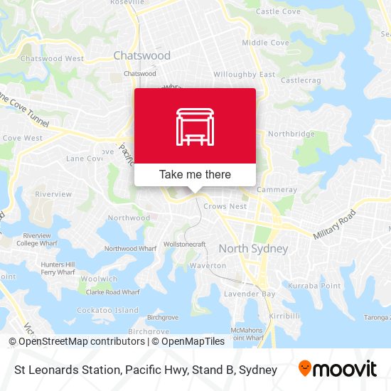 St Leonards Station, Pacific Hwy, Stand B map