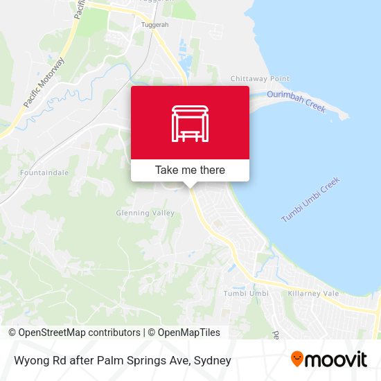 Wyong Rd after Palm Springs Ave map