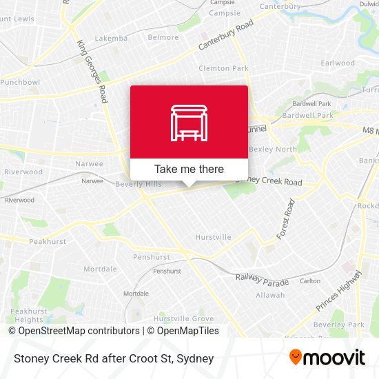 Stoney Creek Rd after Croot St map