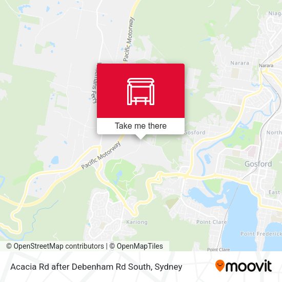 Acacia Rd after Debenham Rd South map