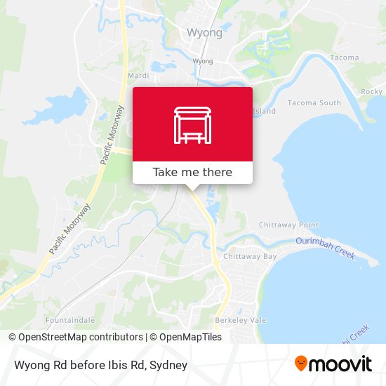 Wyong Rd before Ibis Rd map