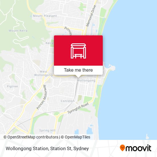 Wollongong Station, Station St map