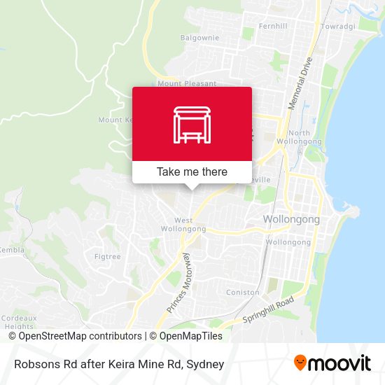 Robsons Rd after Keira Mine Rd map