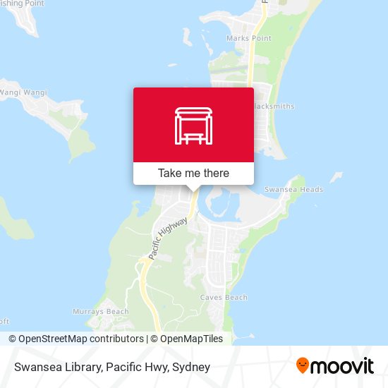 Swansea Library, Pacific Hwy map