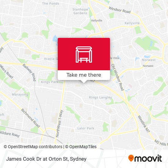 James Cook Dr at Orton St map