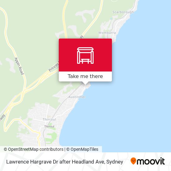 Lawrence Hargrave Dr after Headland Ave map