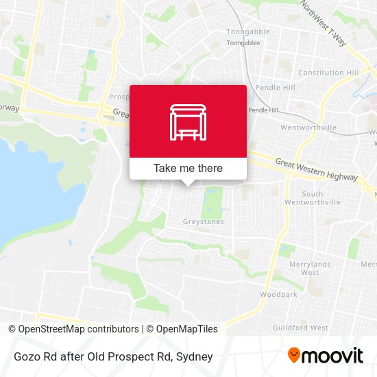 Gozo Rd after Old Prospect Rd map