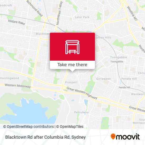 Blacktown Rd after Columbia Rd map