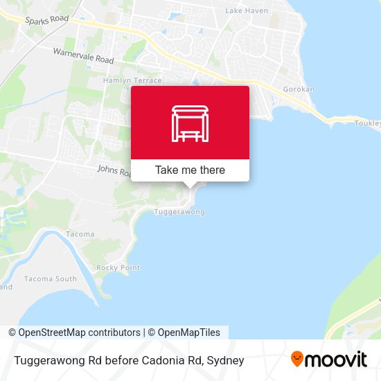 Tuggerawong Rd before Cadonia Rd map