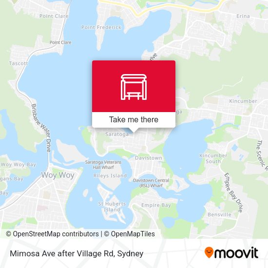 Mimosa Ave after Village Rd map