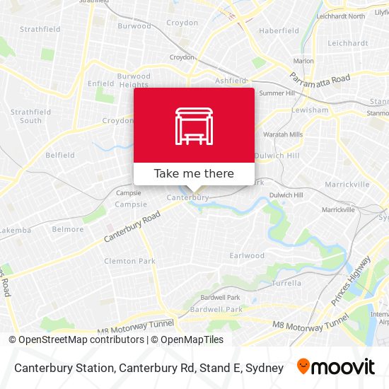 Mapa Canterbury Station, Canterbury Rd, Stand E