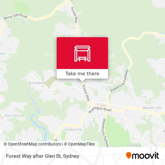 Forest Way after Glen St map