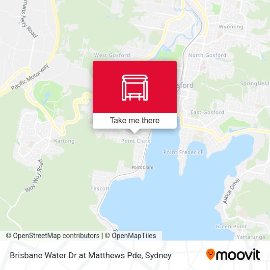 Brisbane Water Dr at Matthews Pde map