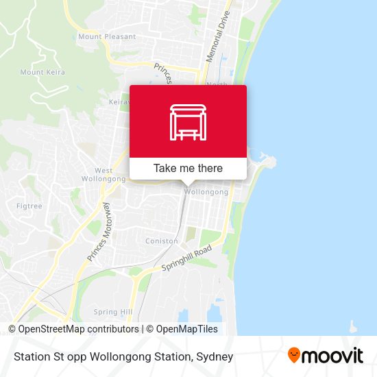 Station St opp Wollongong Station map