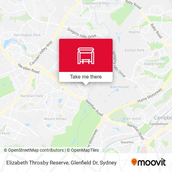 Elizabeth Throsby Reserve, Glenfield Dr map