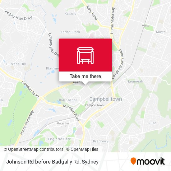 Johnson Rd before Badgally Rd map