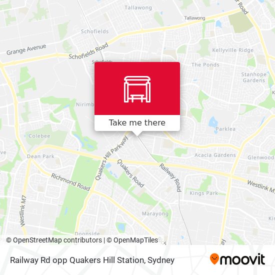 Railway Rd opp Quakers Hill Station map