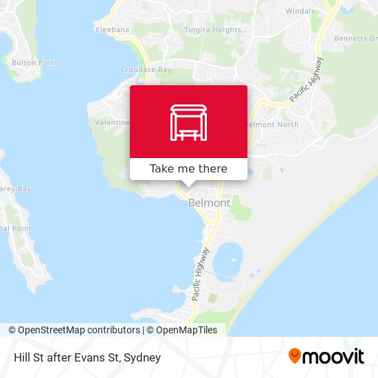 Hill St after Evans St map