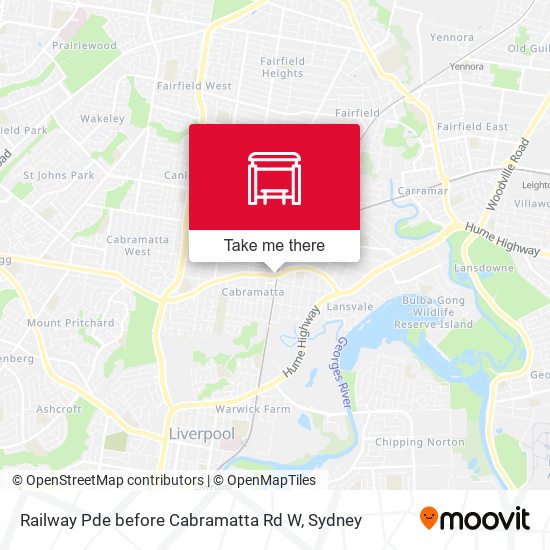 Railway Pde before Cabramatta Rd W map