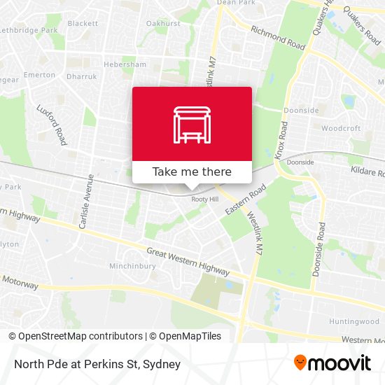 North Pde at Perkins St map