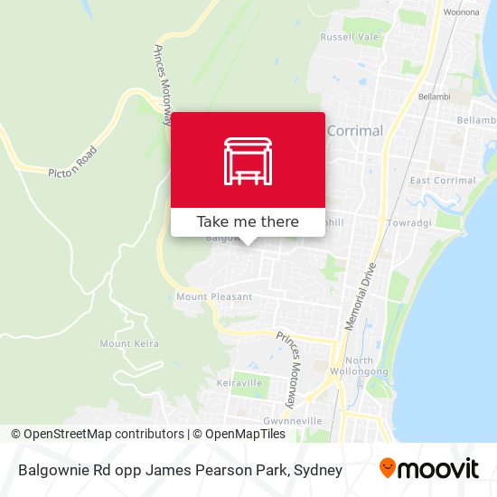 Balgownie Rd opp James Pearson Park map